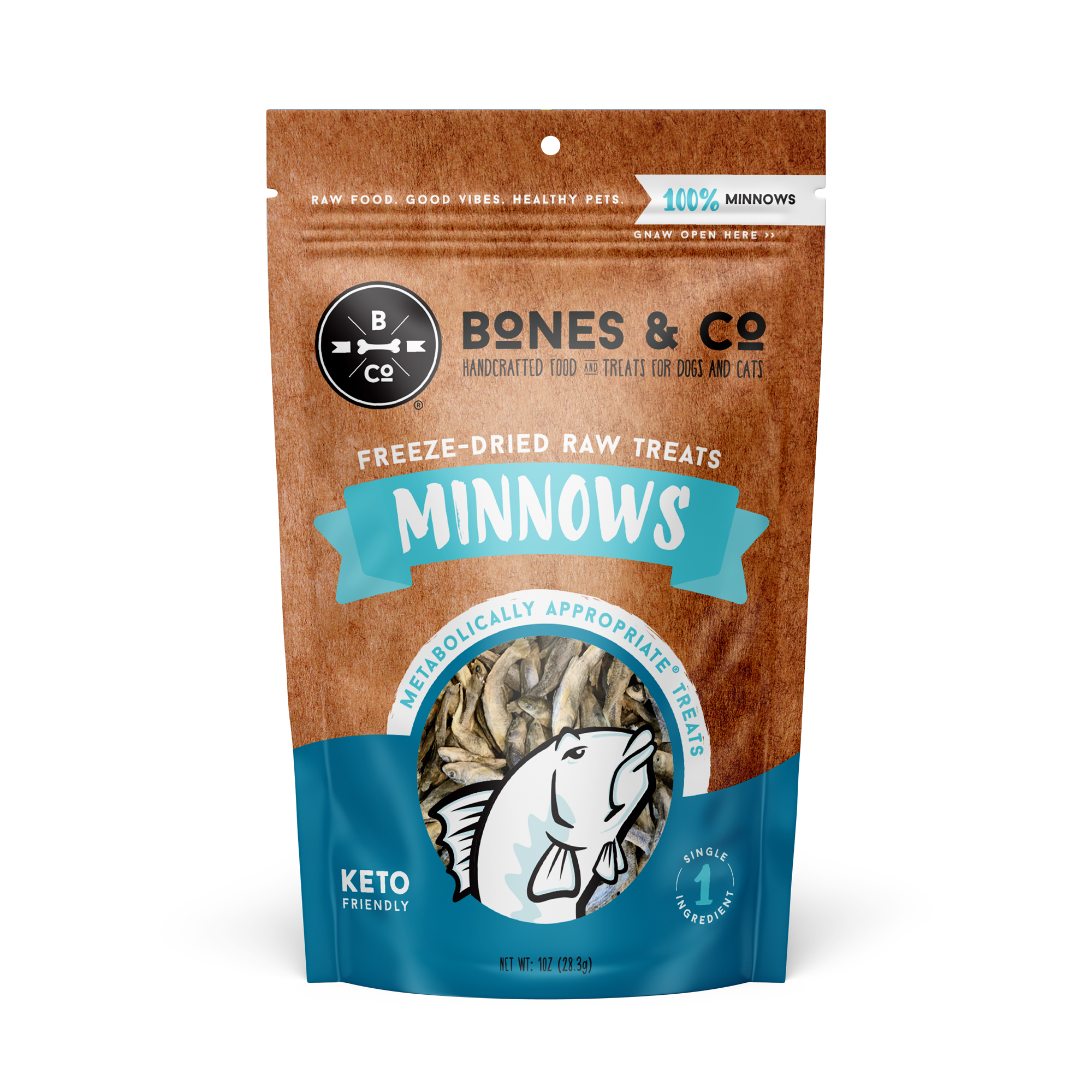 Bones & Co Dog Cat Freeze Dried Minnow Treats 1oz