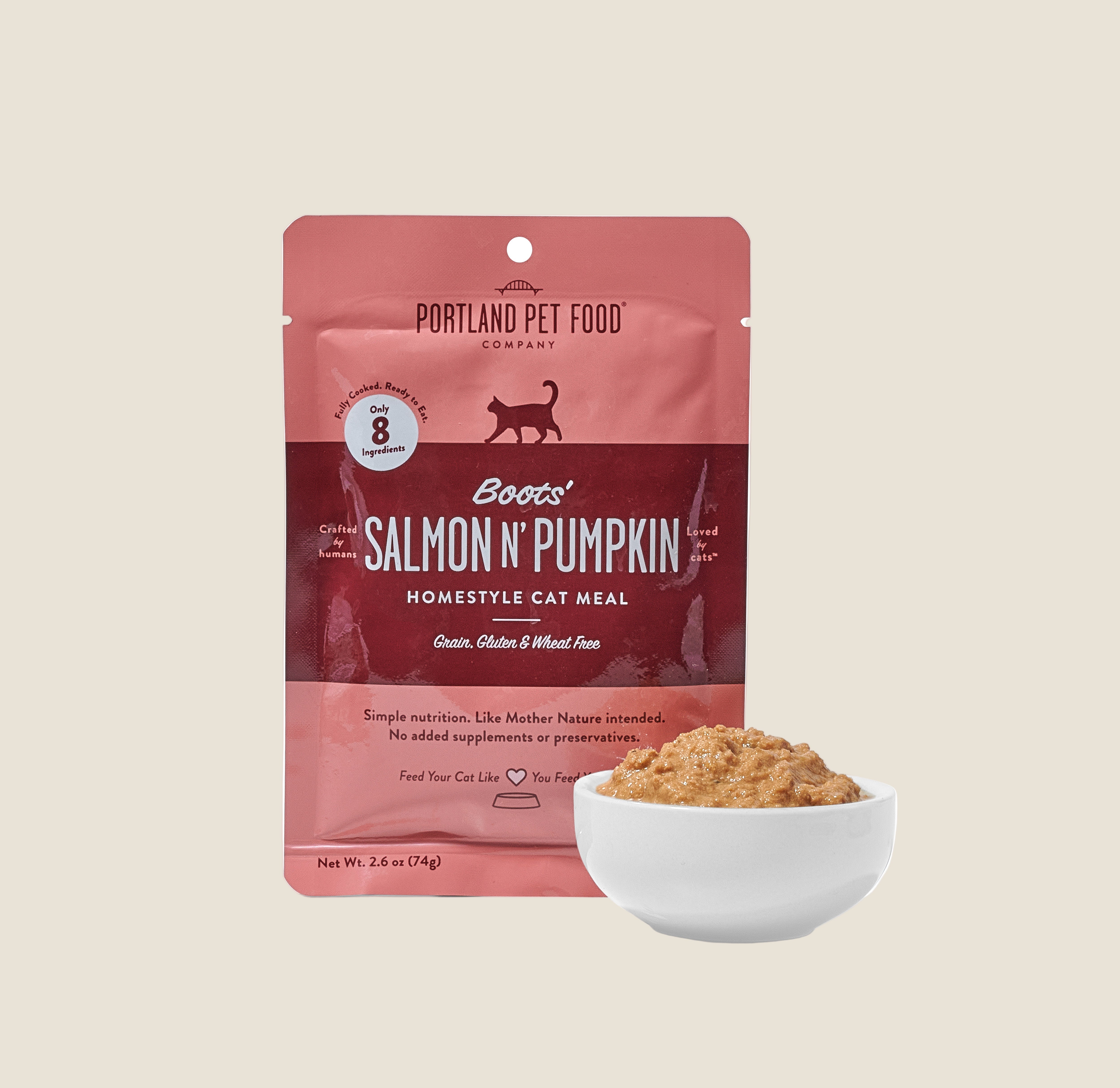 Portland Pet Food Company - Boots' Salmon N' Pumpkin Homestyle Cat Meal