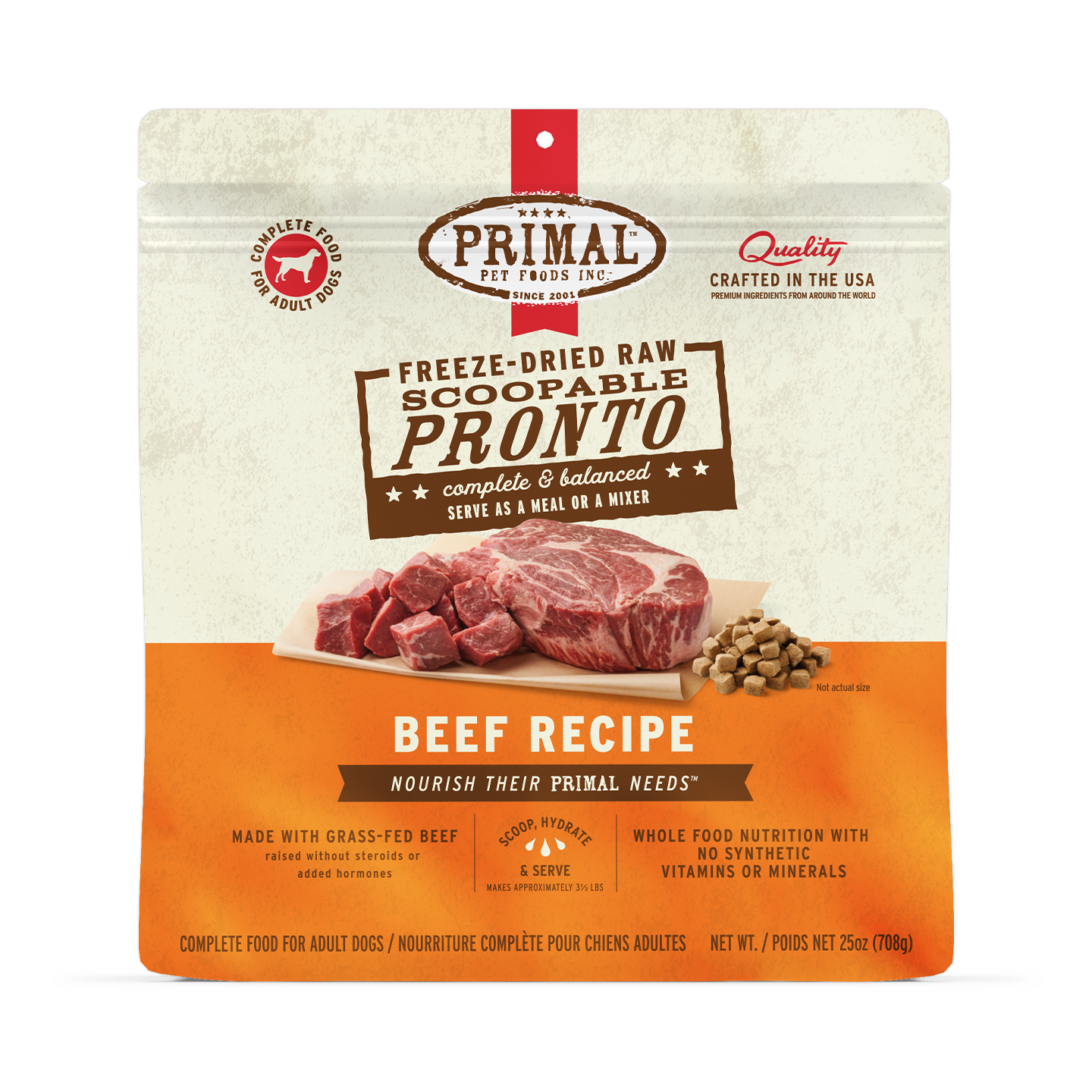 Primal Freeze Dried Pronto Beef Dog Food