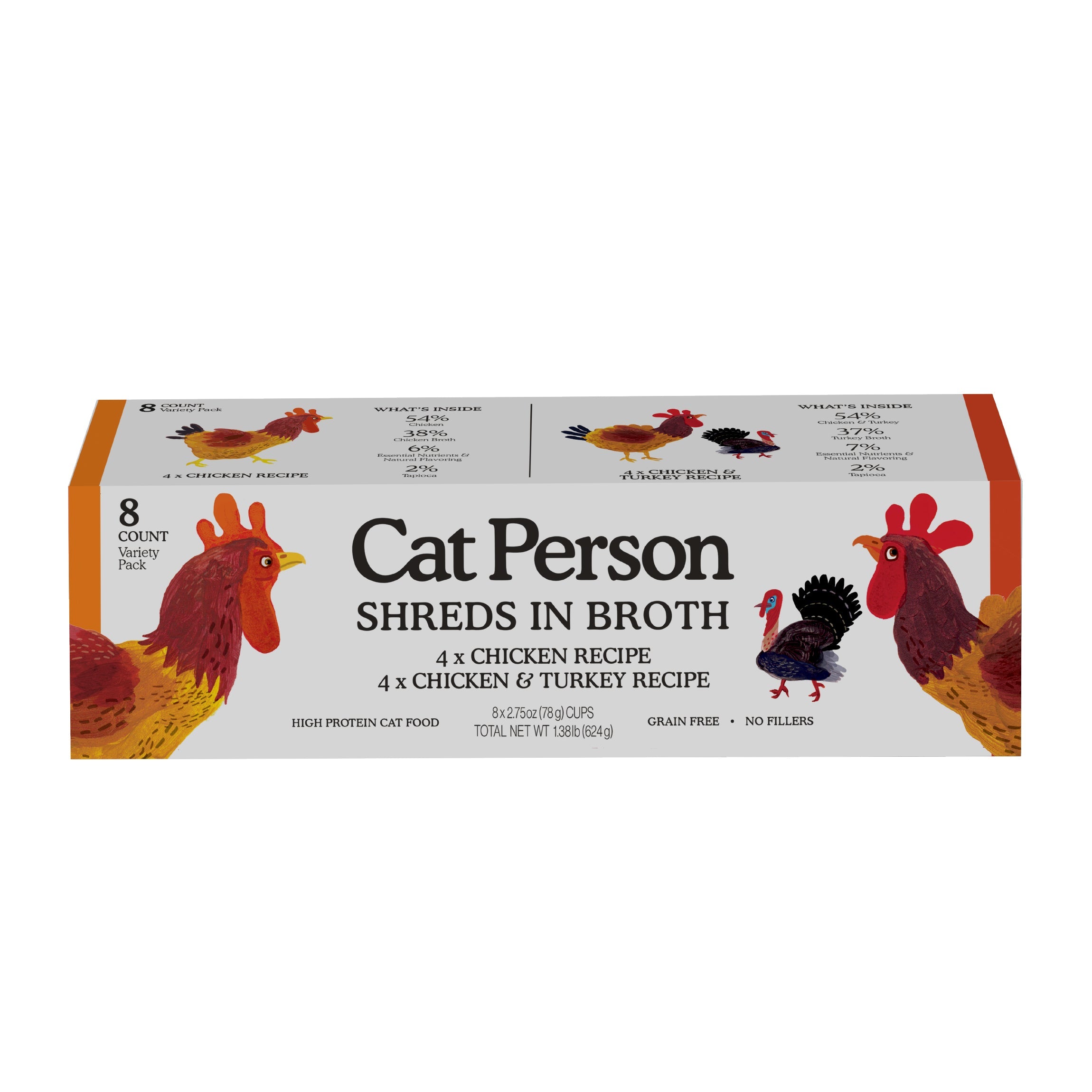 Chicken and Chicken & Turkey Shreds in Broth