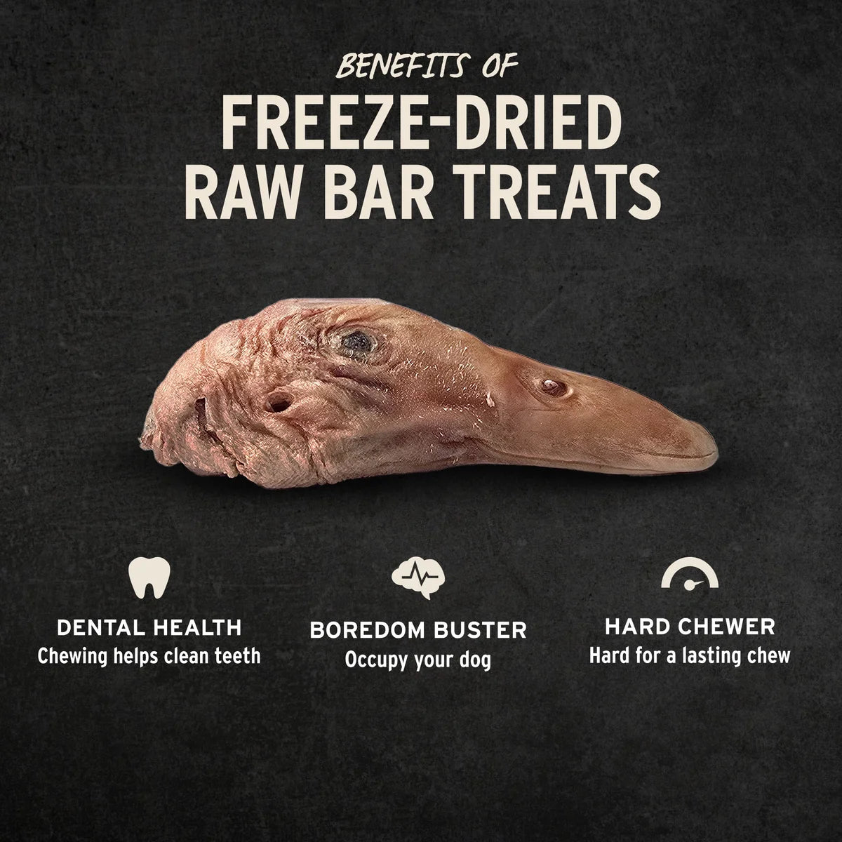 Vital Essentials Dog Raw Bar Freeze Dried Duck Head Treat