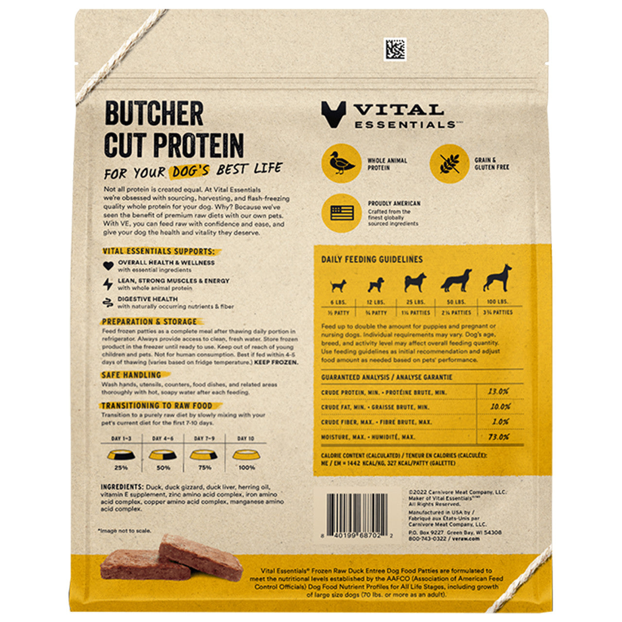 Vital Essentials Raw Duck Patties