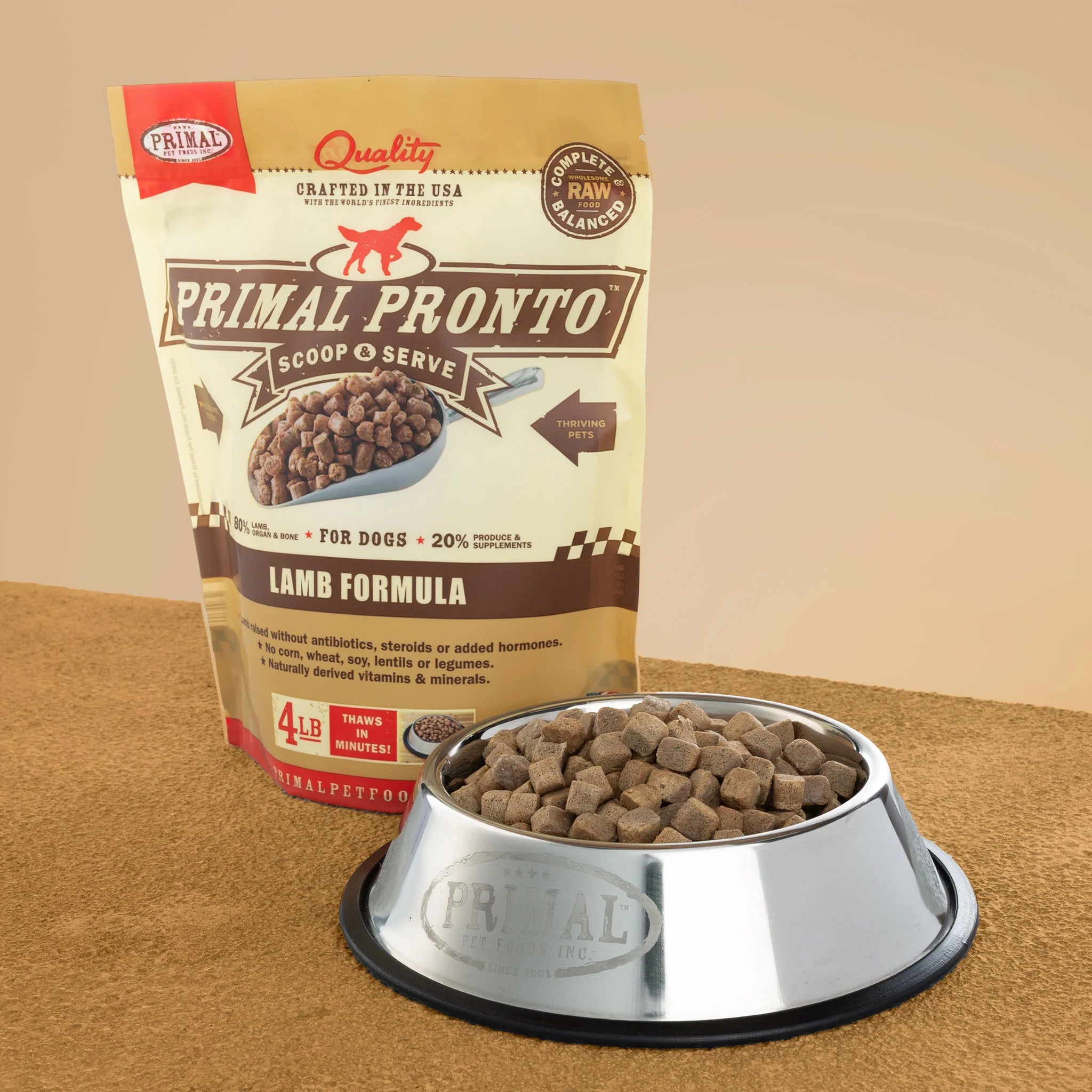 Primal Dog Raw Lamb Pronto 4lbs (PICK UP IN STORE ONLY)