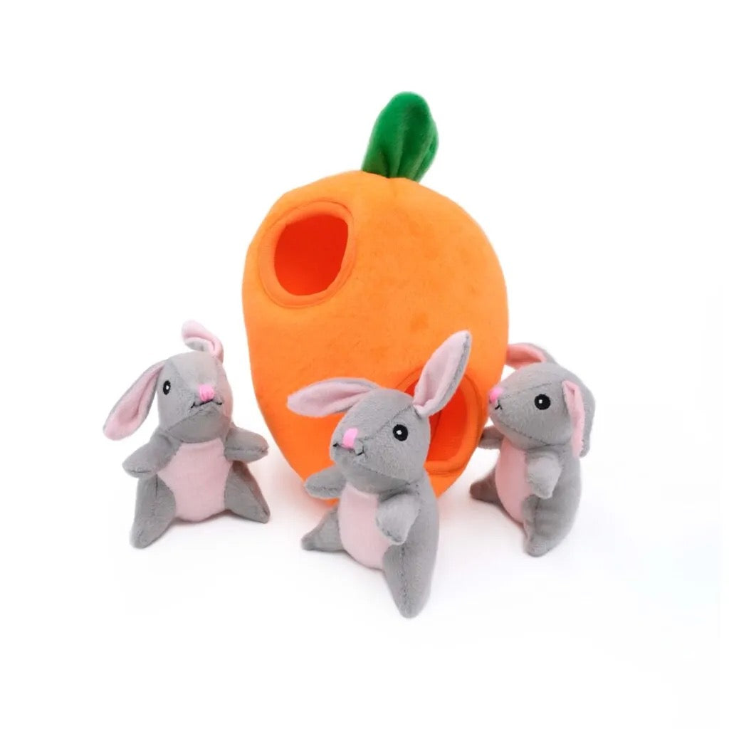 Zippy Paws Burrow Bunny n' Carrot Dog Toy