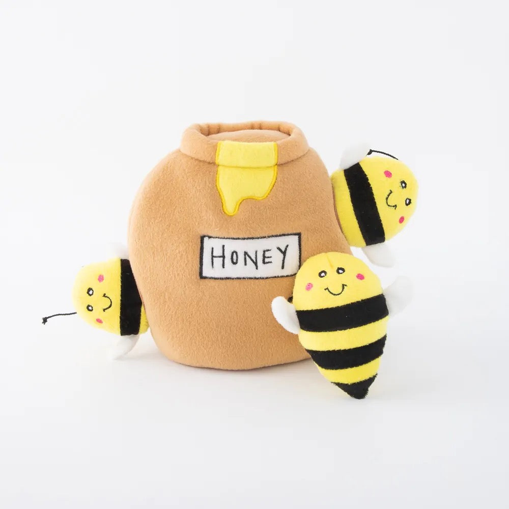 Zippy Paws Burrow Honey Pot with Bees Dog Toy