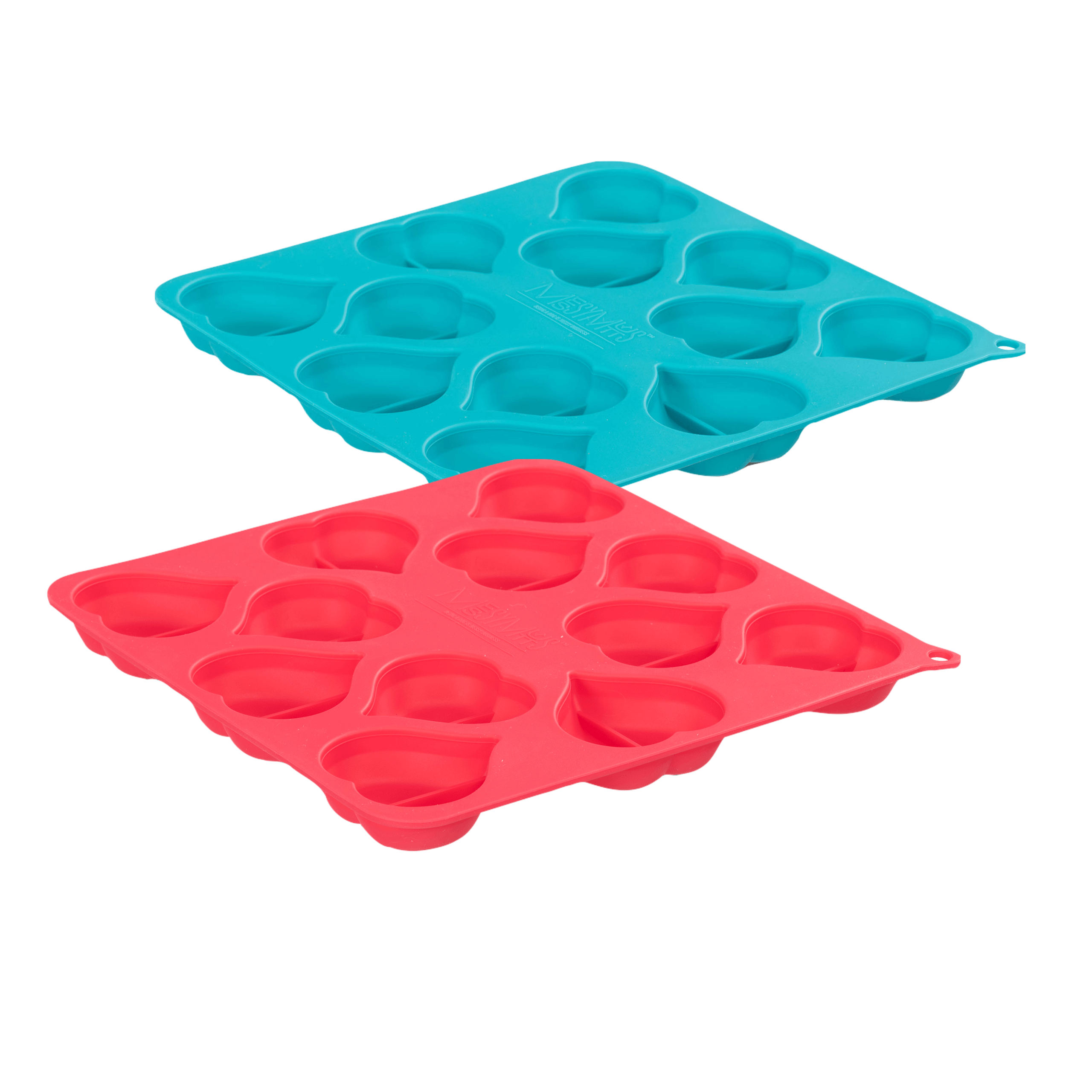 Heart Shape Silicone Bake and Freeze Dog Treat Maker Molds - Pack of 2