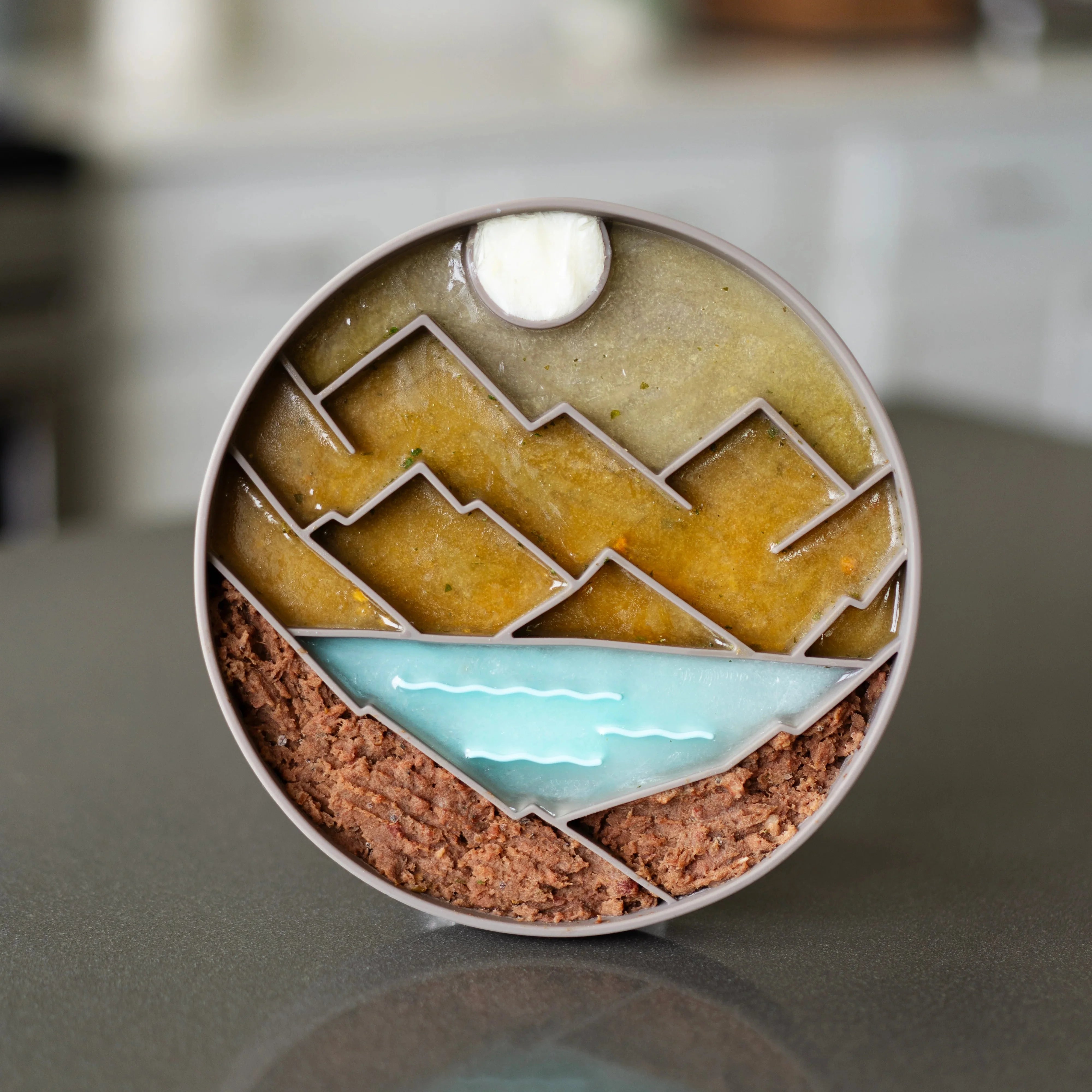 Mountain Scene 8" Silicone Therapeutic Dog Lick Bowl-Interactive Dog Feeder