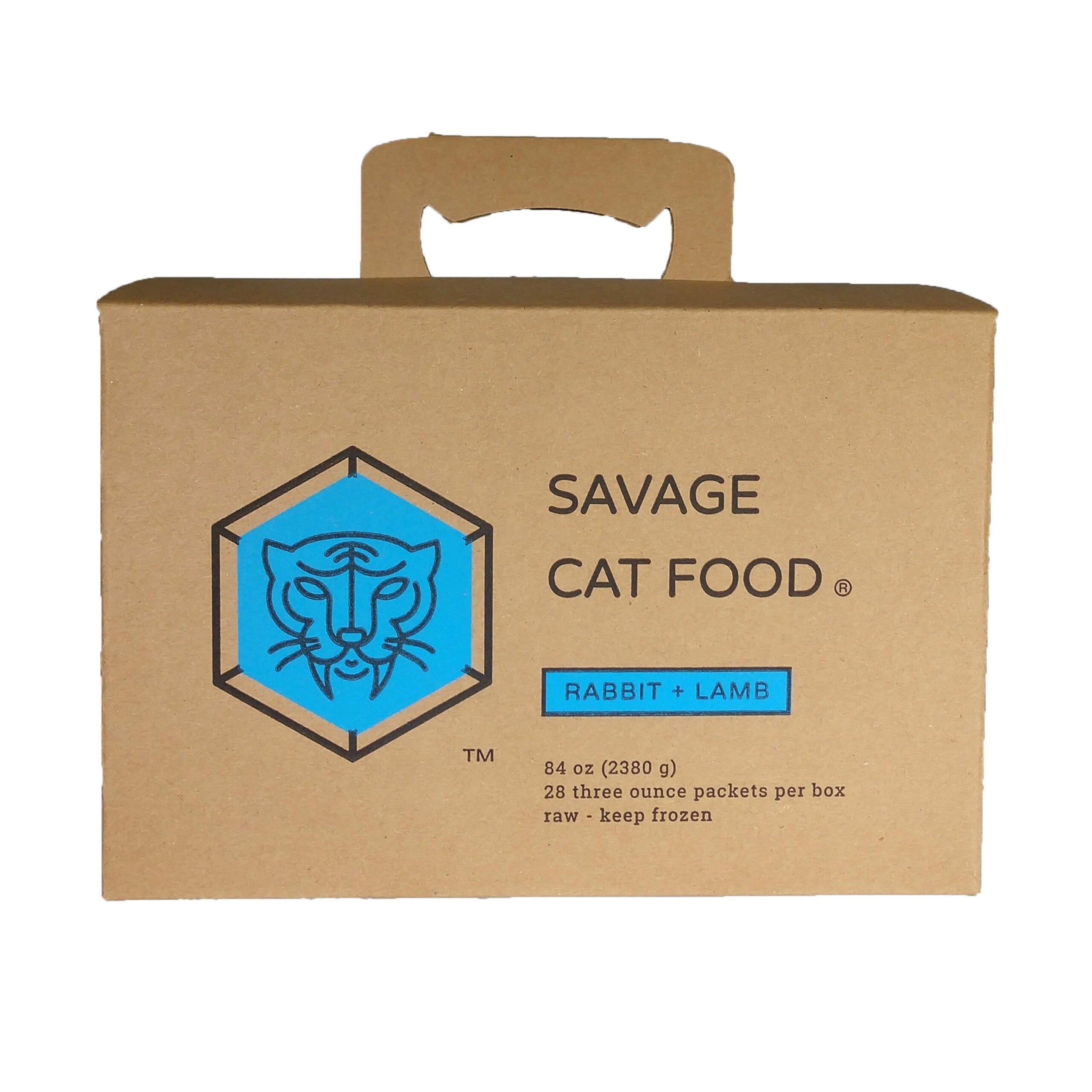 Savage Cat Raw Frozen Rabbit & Lamb 28pk 3oz ea (IN STORE PICK UP ONLY)