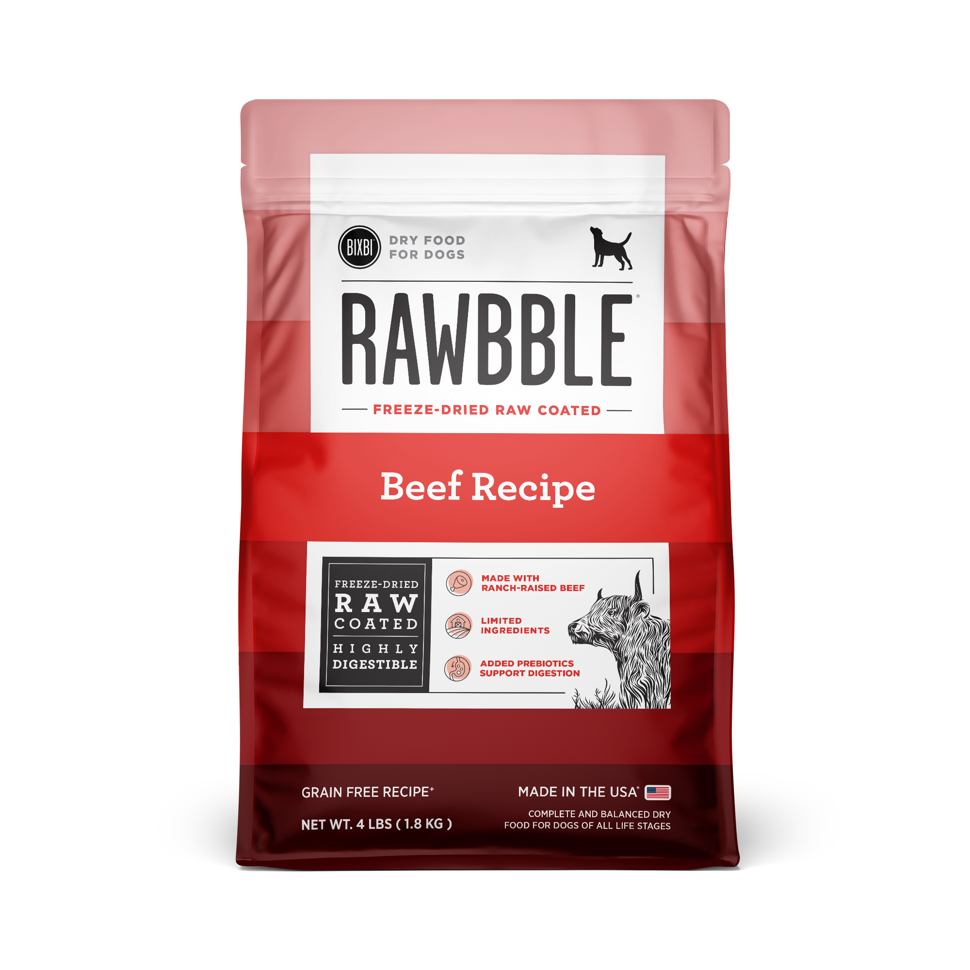 BIXBI Rawbble Dog Kibble GF Beef 24lbs