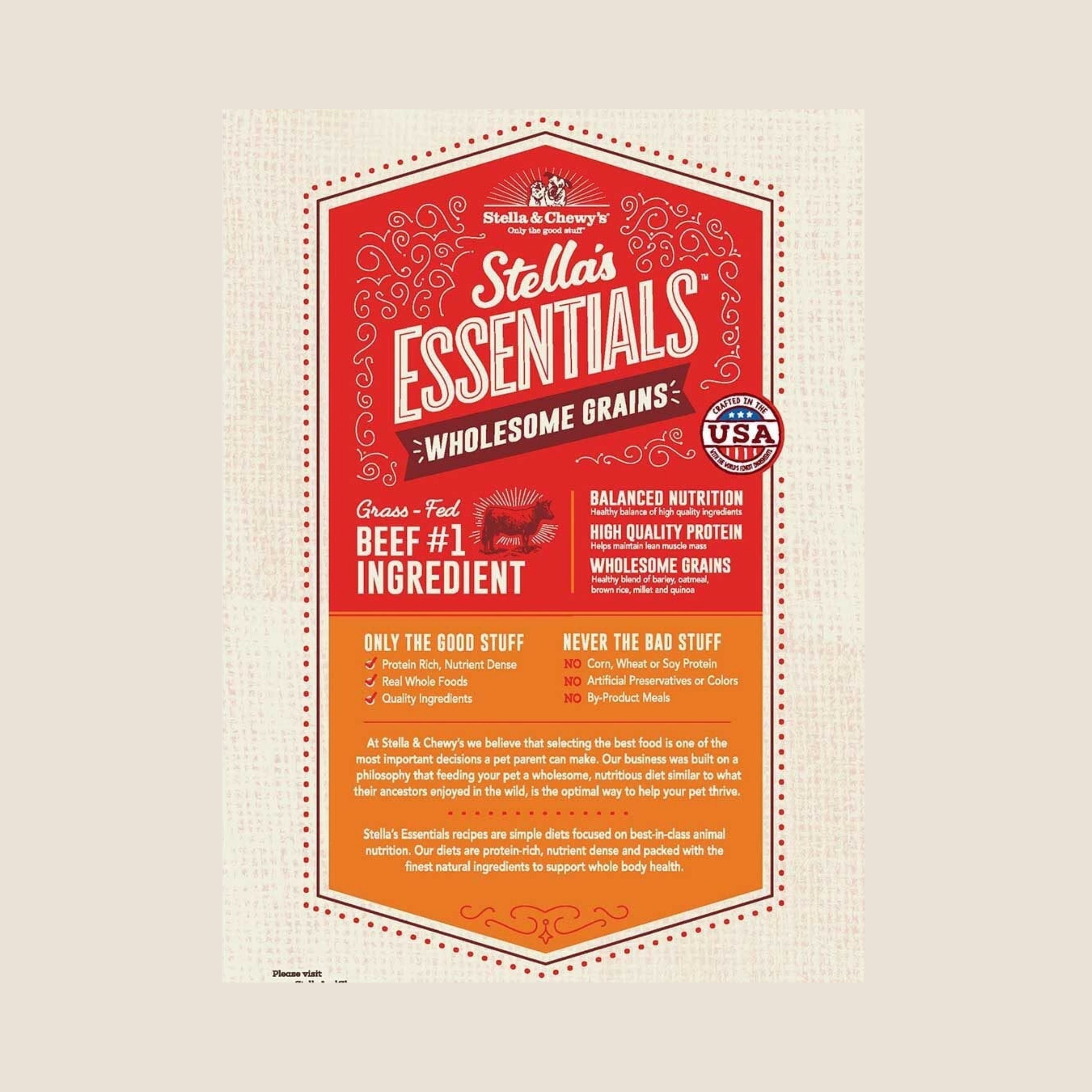Stella & Chewy's Essentials - Beef & Ancient Grains Recipe for Dogs