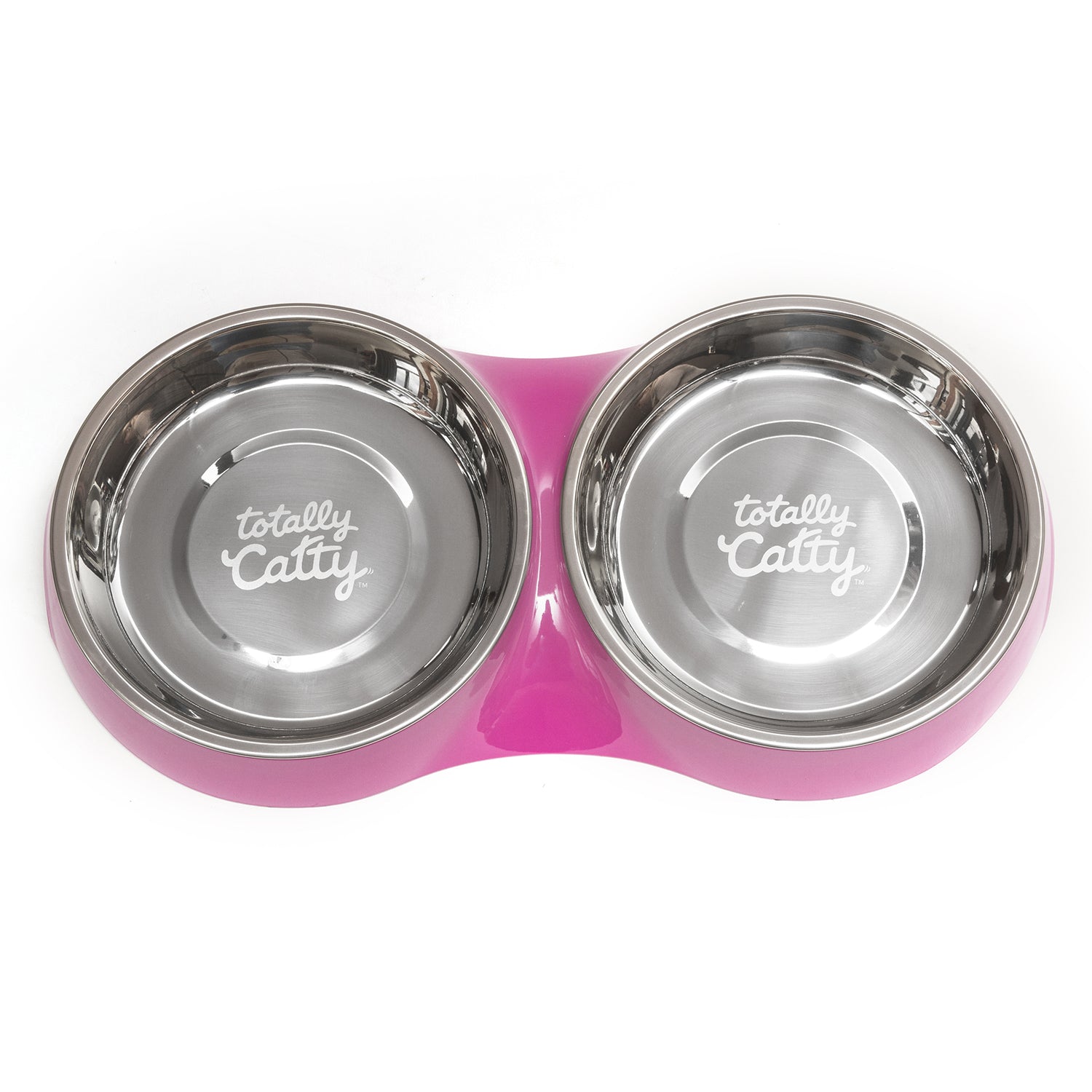Totally Catty Double Cat Feeder, Medium, 1.75 Cups Per Bowl