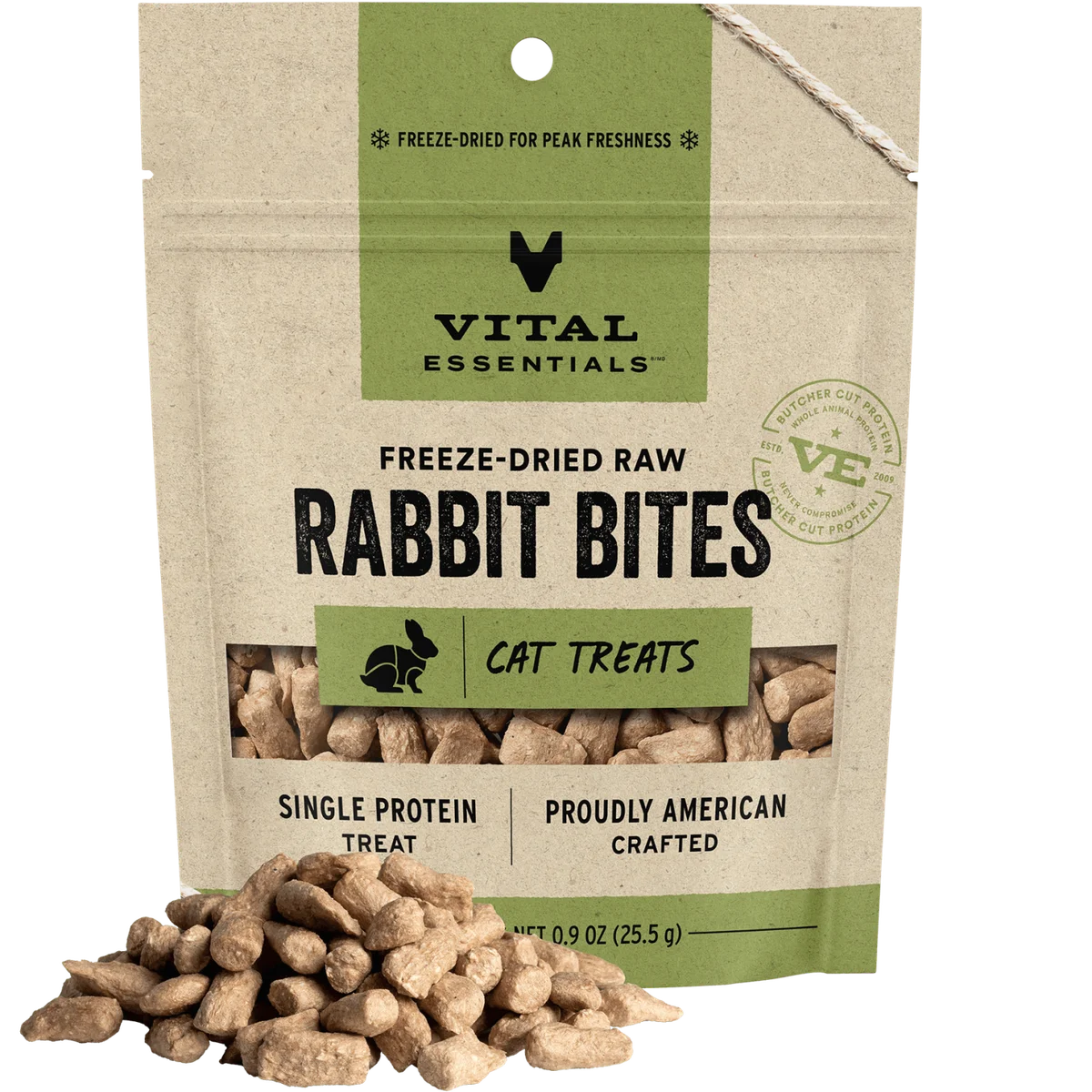 Vital Essentials Cat Freeze Dried Rabbit Bites Treats 0.9oz