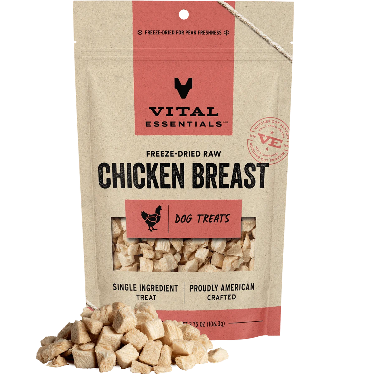 Vital Essentials Dog Freeze Dried Chicken Breast Treats 2.1oz