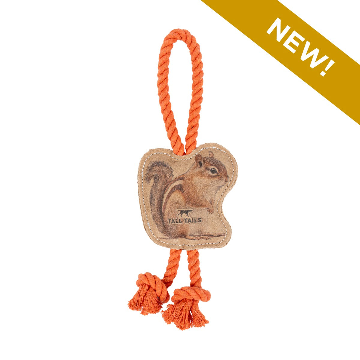Natural Leather Chipmunk Tug Dog Toy