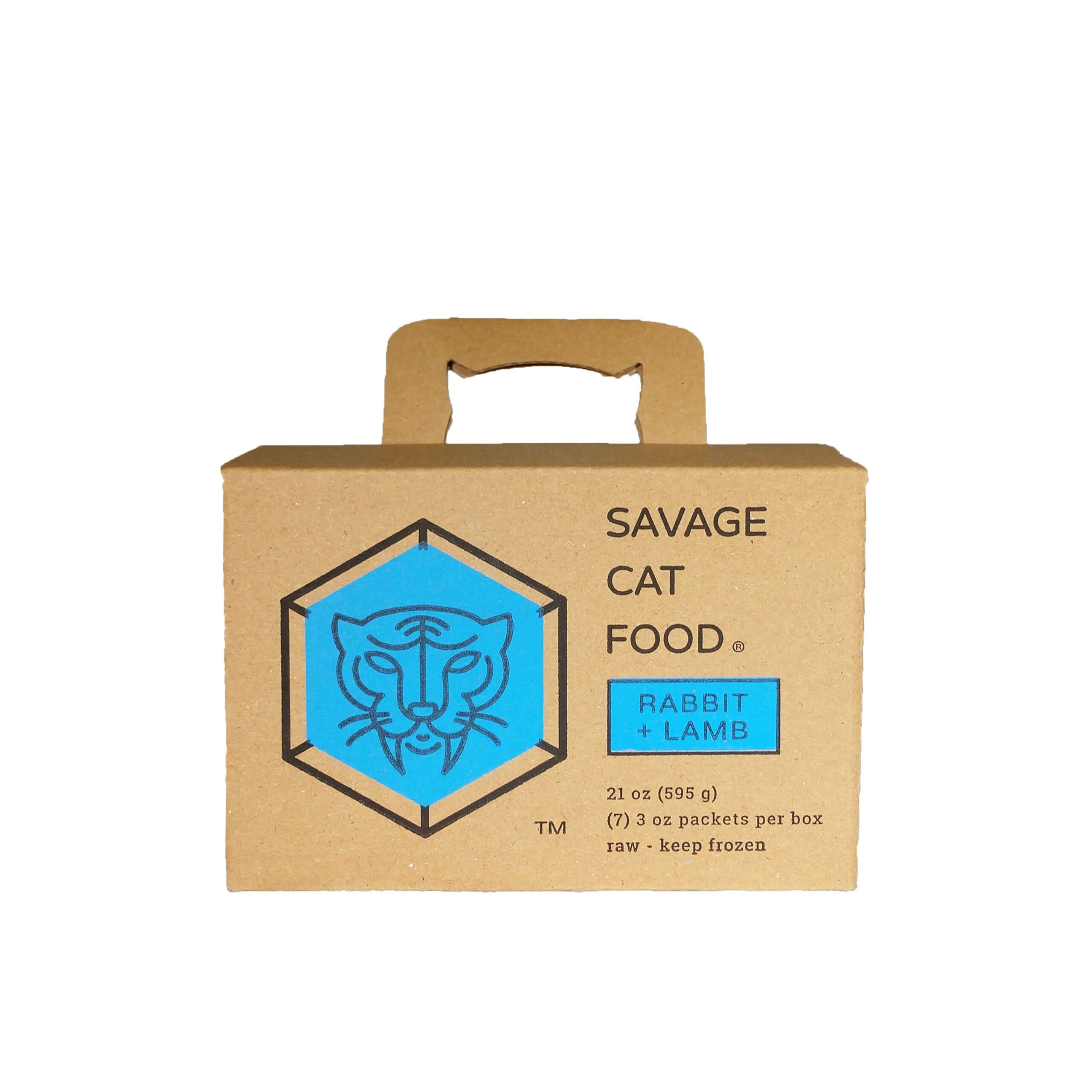 Savage Cat Raw Frozen Rabbit & Lamb 7pk 3oz ea (IN STORE PICK UP ONLY)
