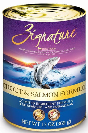 Zignature Grain-Free Trout & Salmon Limited Ingredient Formula Canned Dog Food 13oz freeshipping - The Good Dog Store