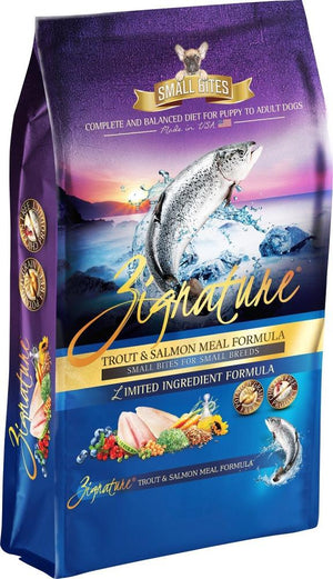 Zignature Trout & Salmon Meal Formula Small Bites Dry Dog Food 13.5lb freeshipping - The Good Dog Store