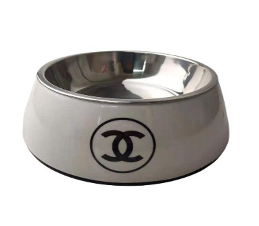 Chanel Dog Bowl