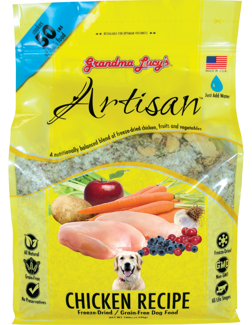 GRANDMA LUCY'S ARTISAN GRAIN FREE CHICKEN FREEZE DRIED DOG FOOD 10lb freeshipping - The Good Dog Store