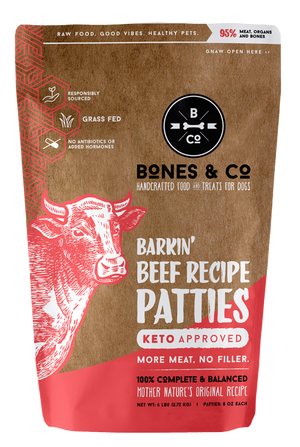 BONES & CO BARKIN' BEEF RECIPE PATTIES 6lb (PICK UP IN STORE ONLY) freeshipping - The Good Dog Store