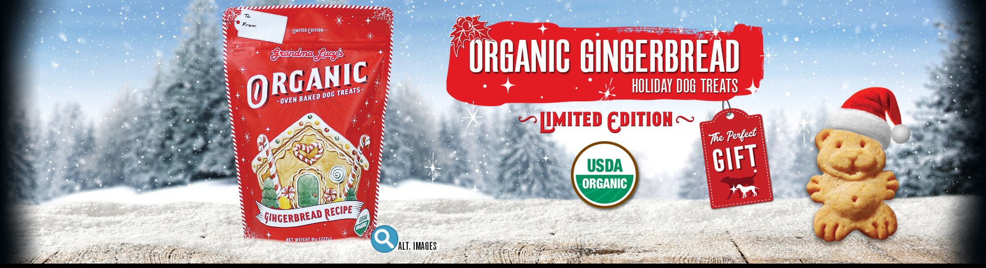 Grandma Lucy's Organic Ginerbread Dog Treat 8 oz freeshipping - The Good Dog Store