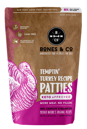 BONES & CO TEMPTIN' TURKEY RECIPE PATTIES 6lb (PICK UP IN STORE ONLY) freeshipping - The Good Dog Store
