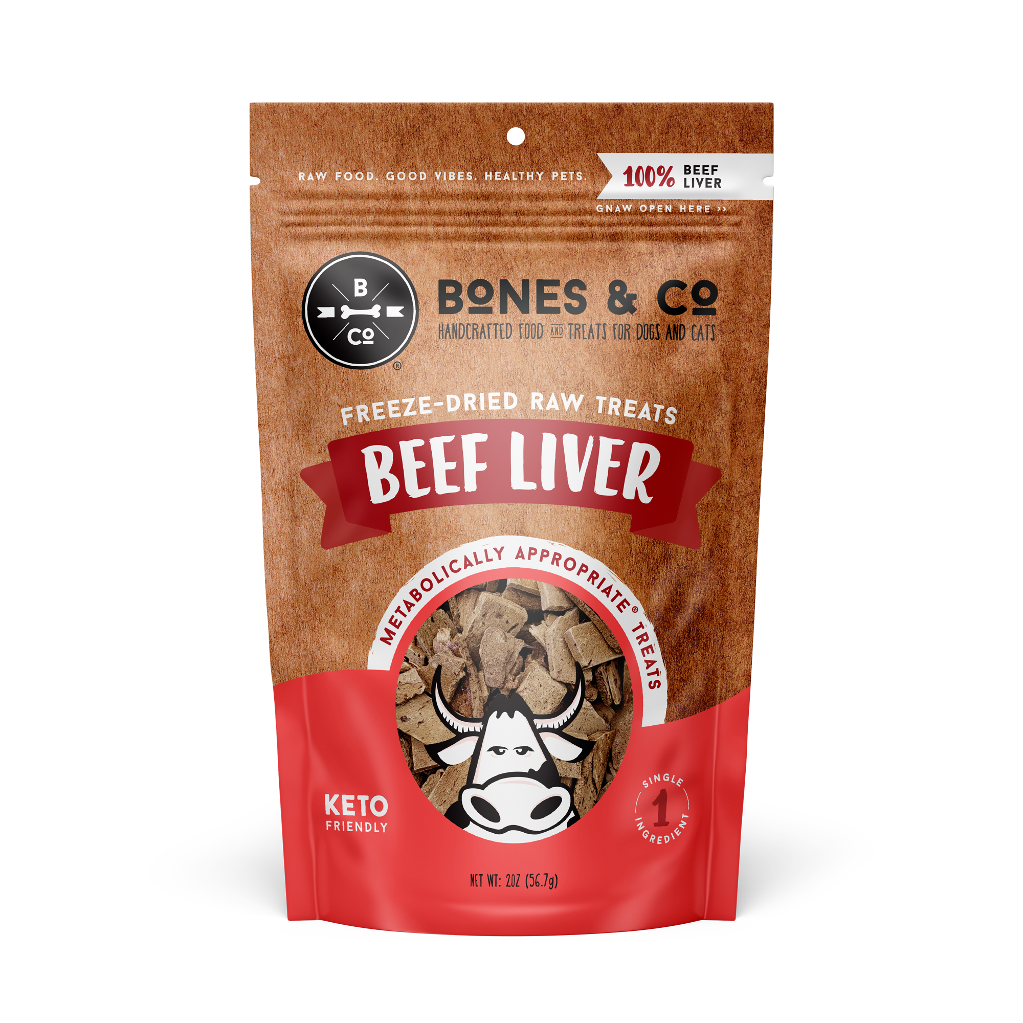 Bones & Co Dog Cat Freeze Dried Beef Liver Treats 2oz