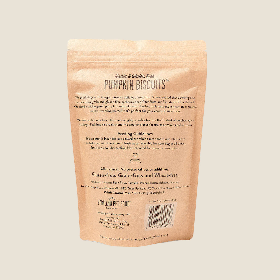 Portland Pet Food Company - Grain & Gluten Free Pumpkin Biscuits
