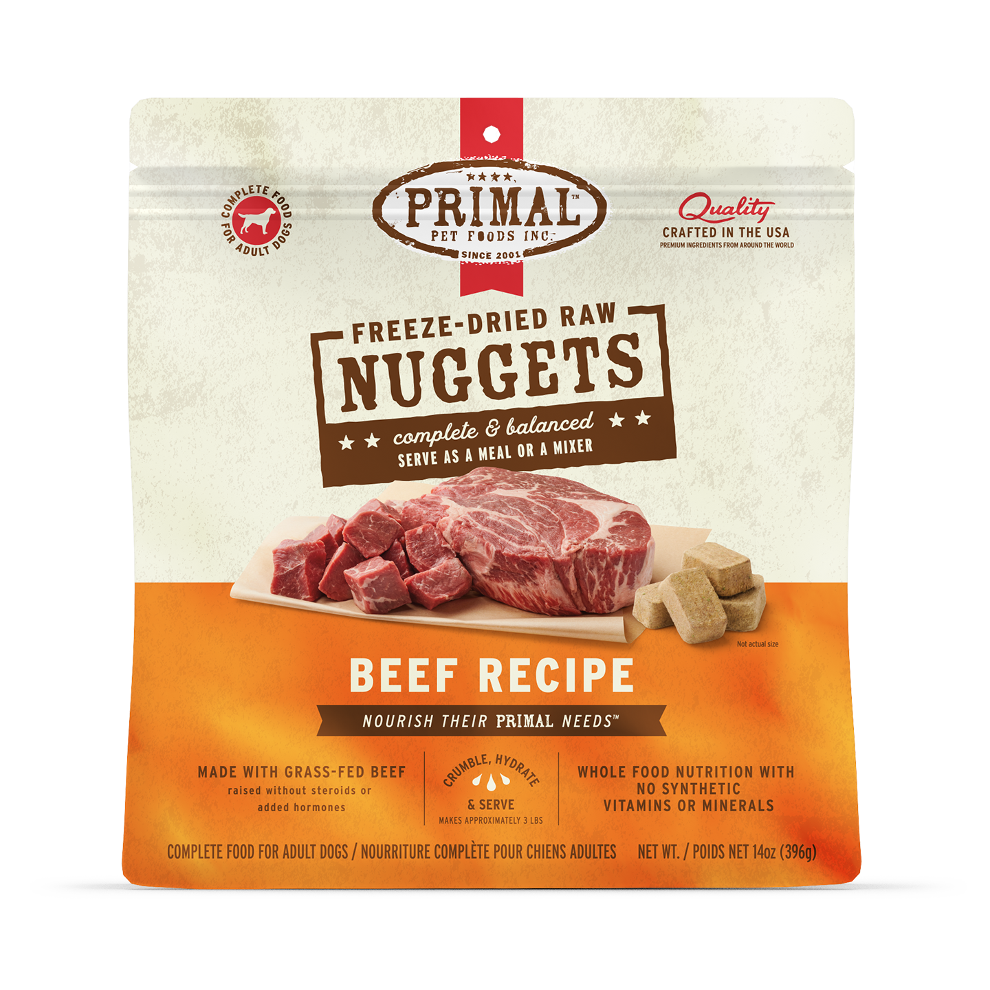 Primal Freeze Dried Beef Nuggets Dog Food