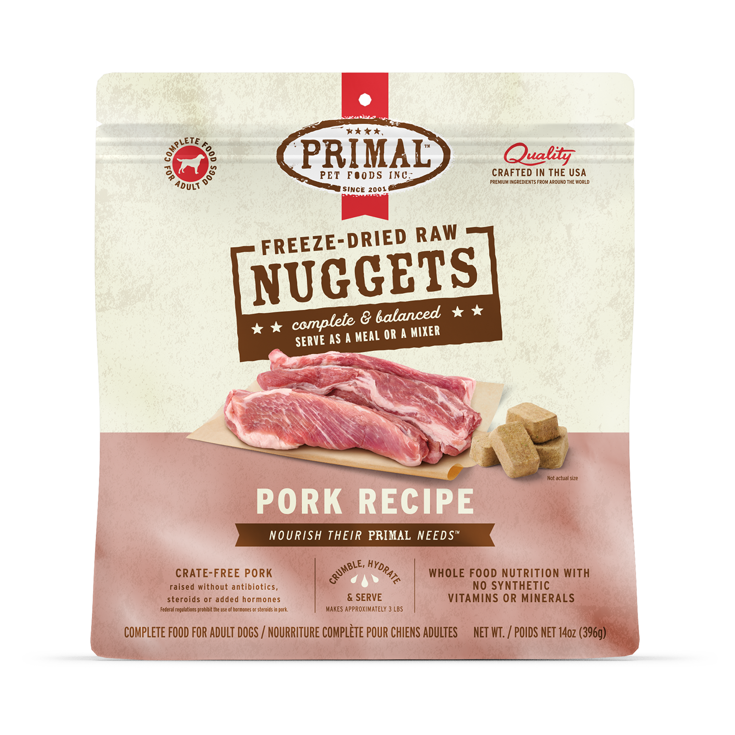 Primal Freeze Dried Pork Nuggets Dog Food
