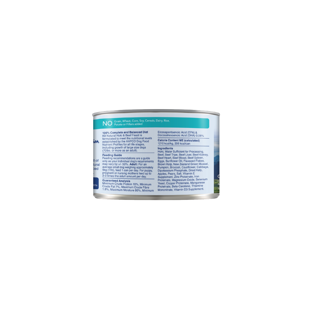 Hoki & Beef Feast Canned Dog Food