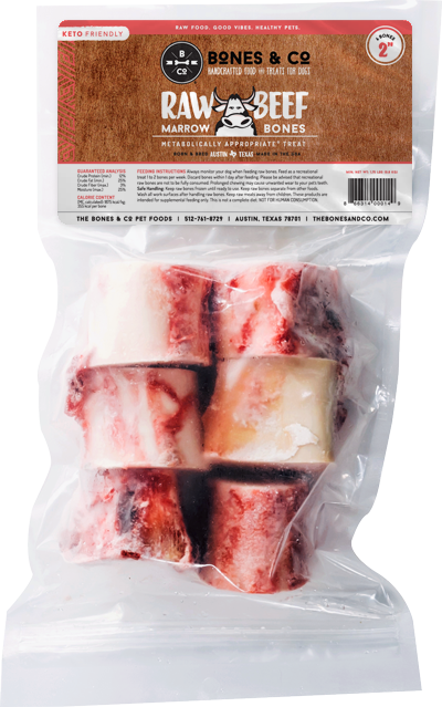 Bones & Co Dog Frozen Raw Beef Bones 2" 6pk (PICK UP IN STORE ONLY)