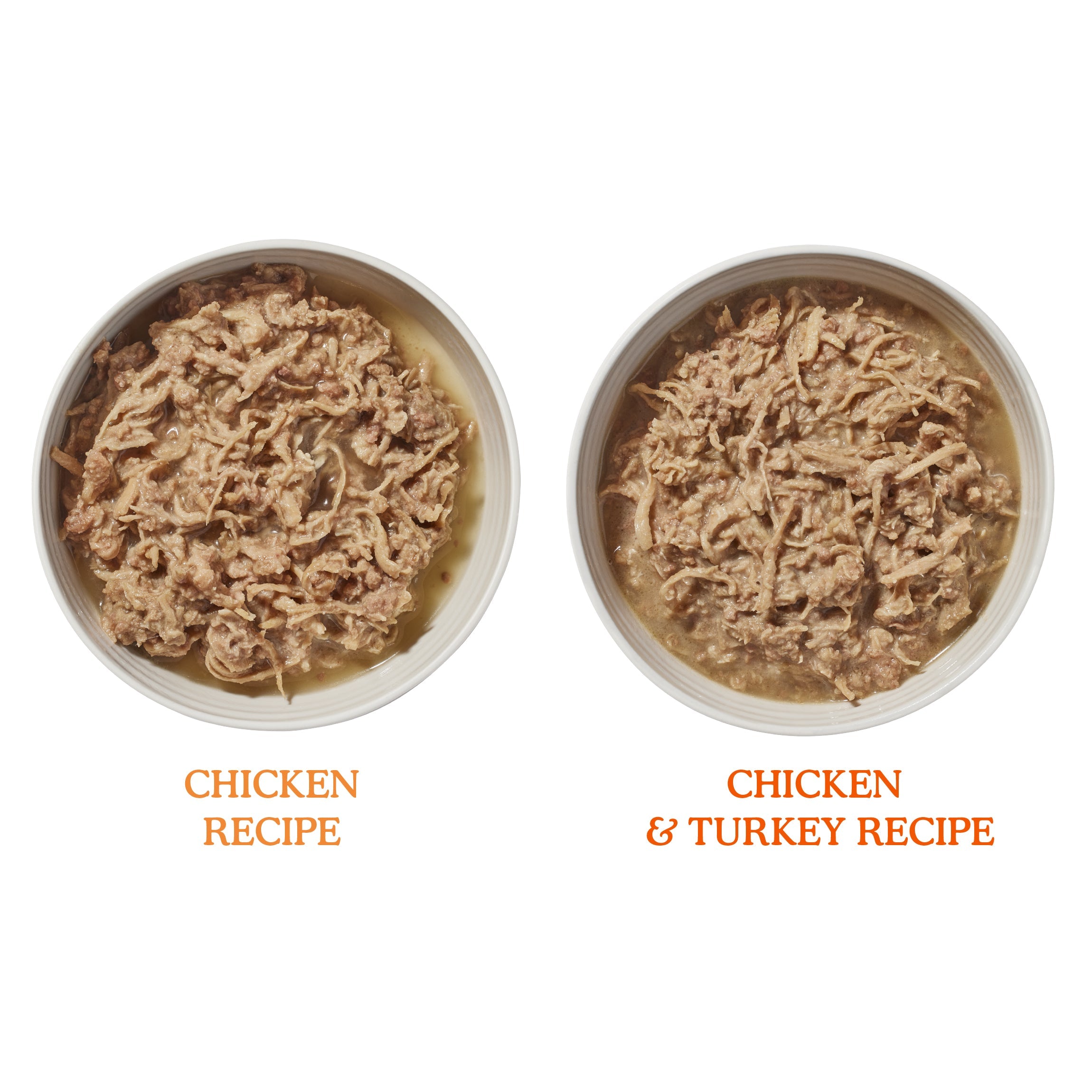 Chicken and Chicken & Turkey Shreds in Broth