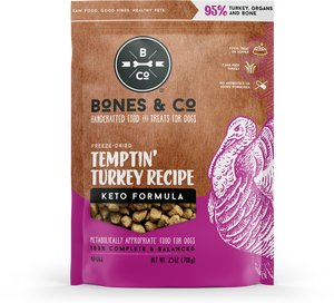 Bones & Co Dog Freeze Dried Temptin' Turkey Bites 25oz