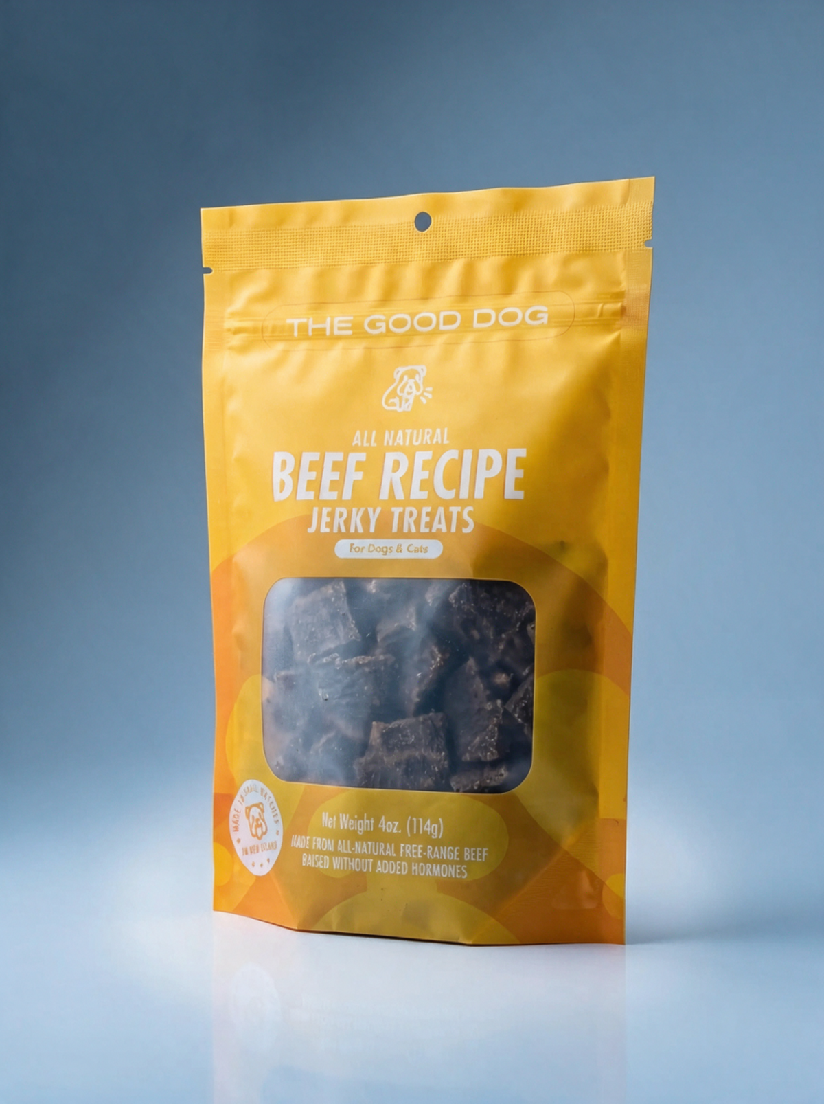 The Good Dog All Natural Beef Recipe Jerky Treats for Dogs & Cats – 4oz (114g)