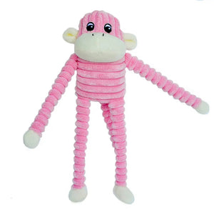 Zippy Paws Spencer the Crinkle Monkey Small Pink