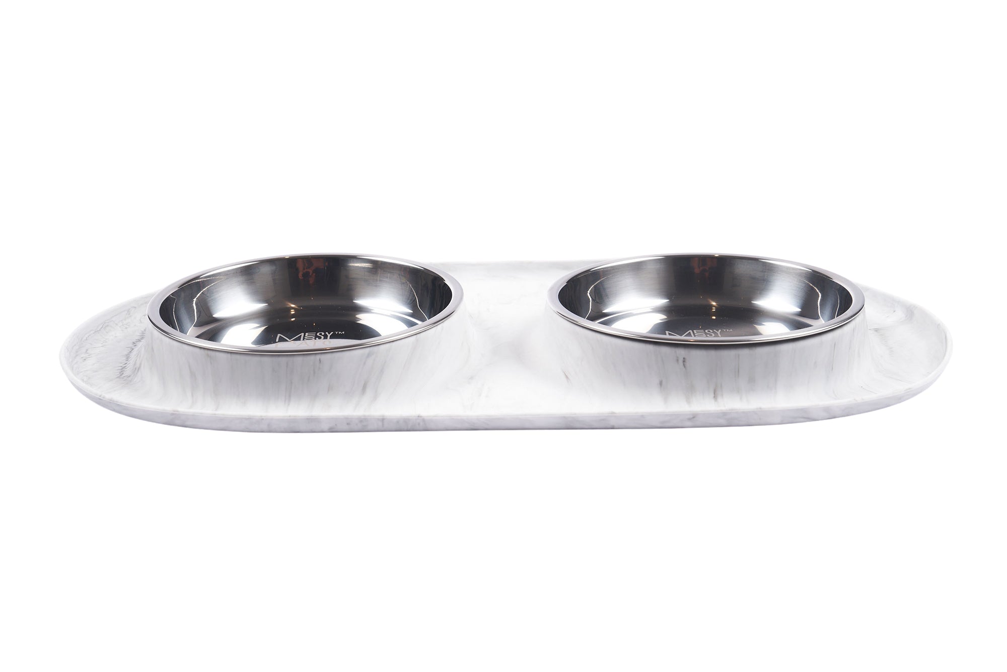Double Silicone Cat Feeder with Stainless Steel Bowls, 1.75 Cups Per Bowl, Medium