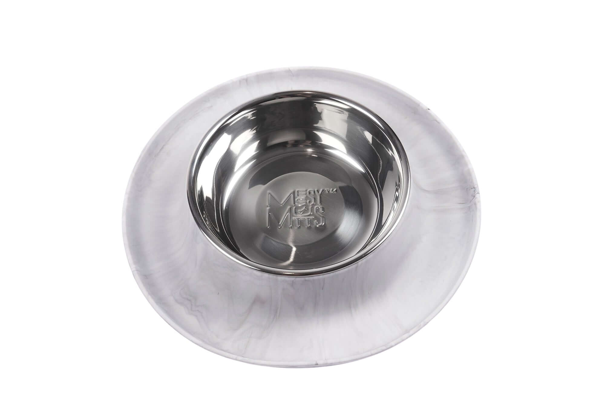 Single Silicone Dog Feeder with Stainless Bowl, Medium, 1.5 Cups, Marble