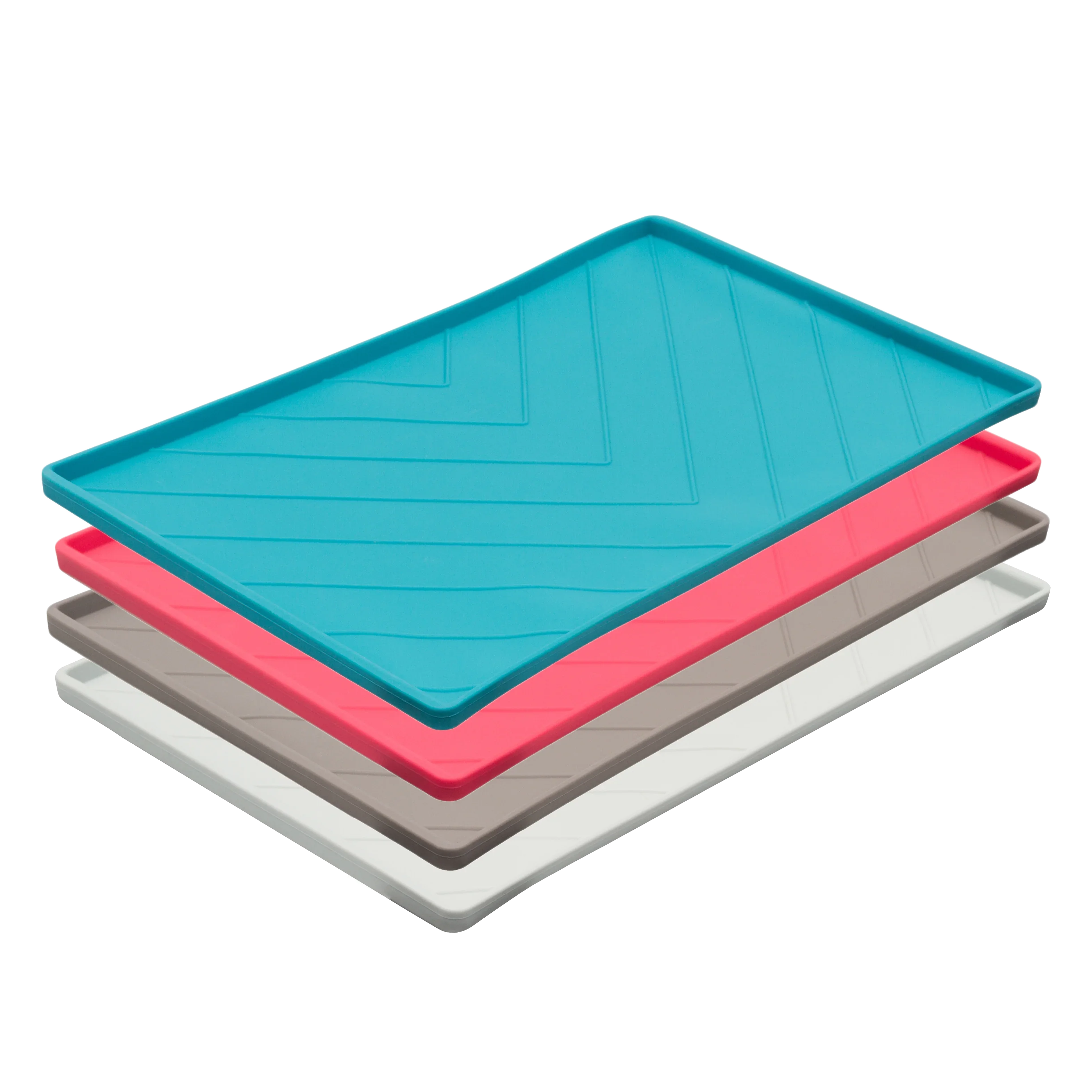 Silicone Non-Slip Dog Bowl Mat with Raised Edge to Contain the Spills, Medium 20" x 12"