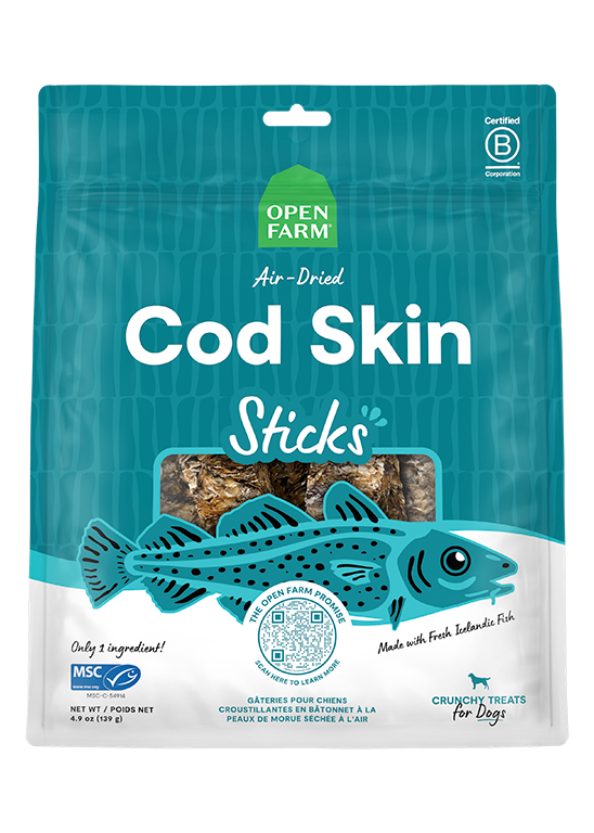 Icelandic Air-Dried Cod Skins Dog Treat Sticks