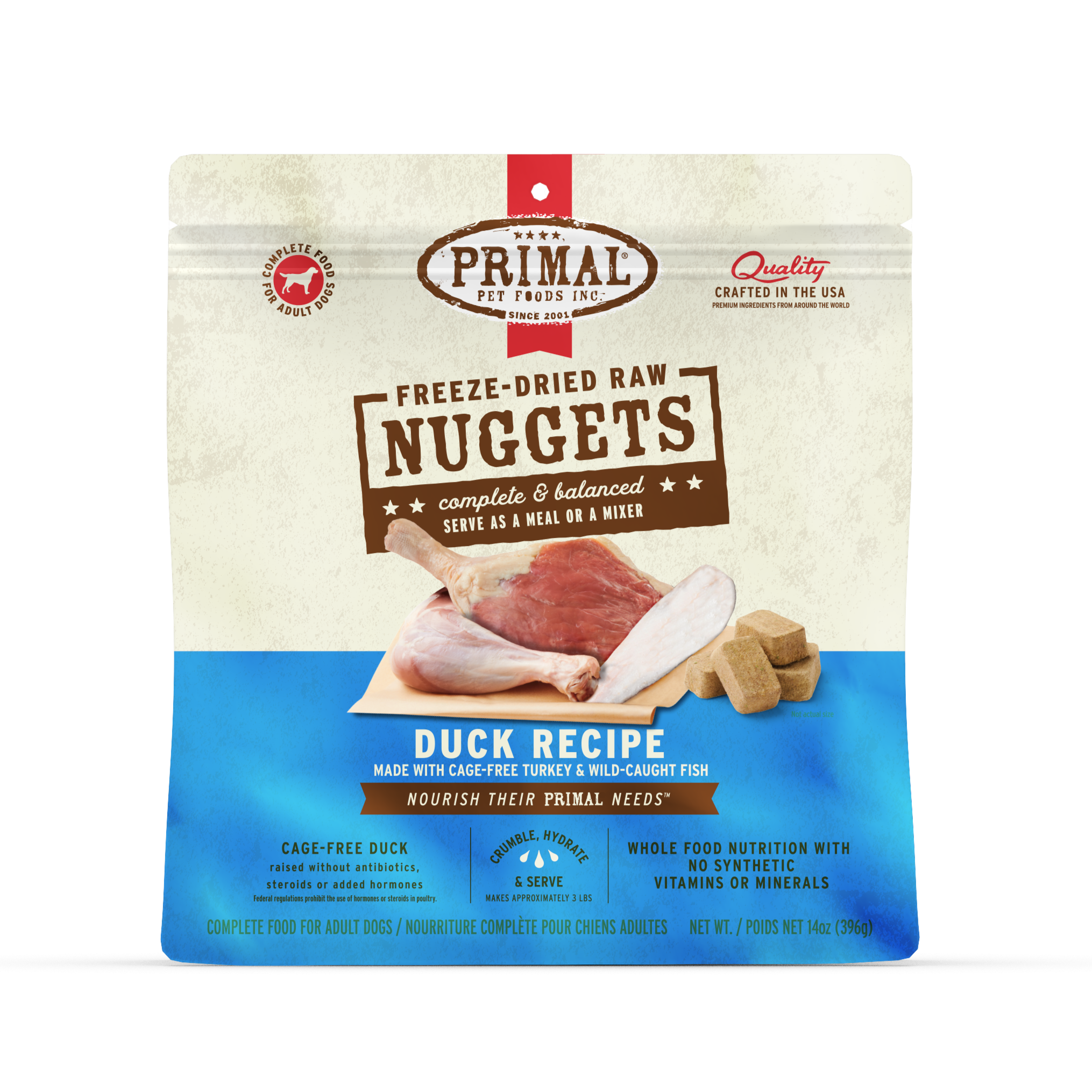 Primal Freeze Dried Duck Nuggets Dog Food
