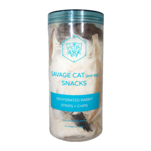 Savage Cat Dog Dehydrated Rabbit Strip Treats 1oz