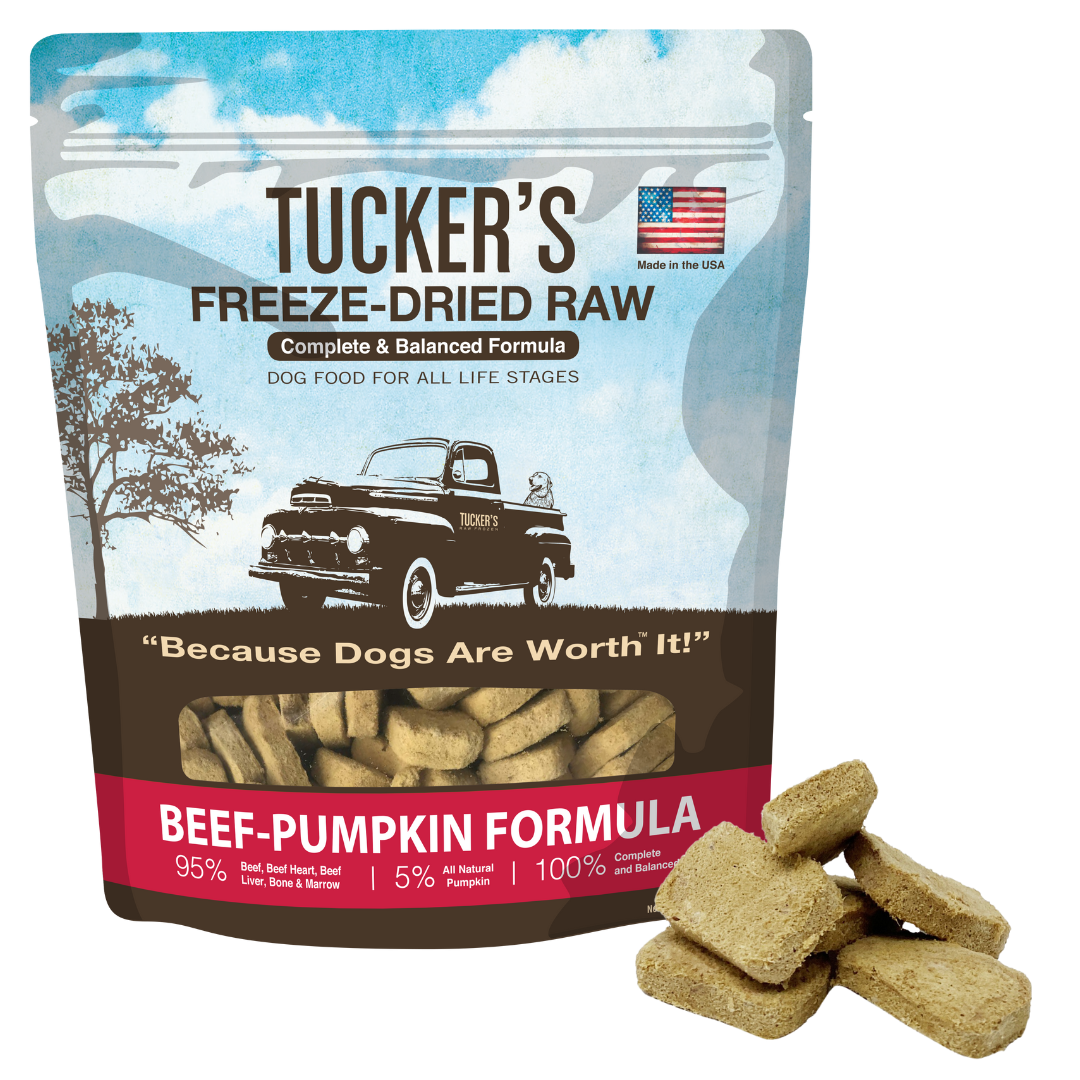 Freeze dried raw beef dog food