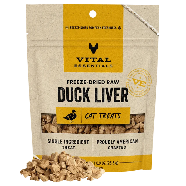 Vital Essentials Cat Freeze Dried Duck Liver Treats 0.9oz