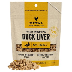 Vital Essentials Cat Freeze Dried Duck Liver Treats 0.9oz