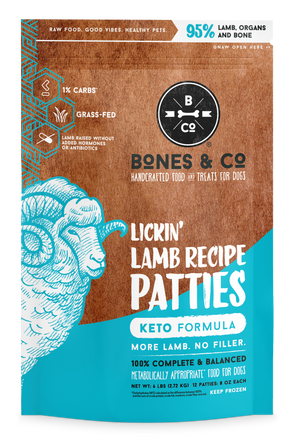 Bones & Co Dog Raw Frozen Mini Lamb Patties 3lbs (IN STORE PICK UP ONLY)