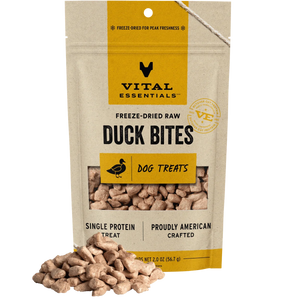 Vital Essentials Dog Freeze Dried Duck Bites Treats 2oz