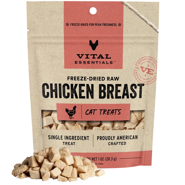 Vital Essentials Cat Freeze Dried Chicken Breast Treats 1oz