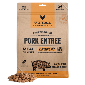 Vital Essentials Cat FD Pork Mini Crunchy Nibs 12oz