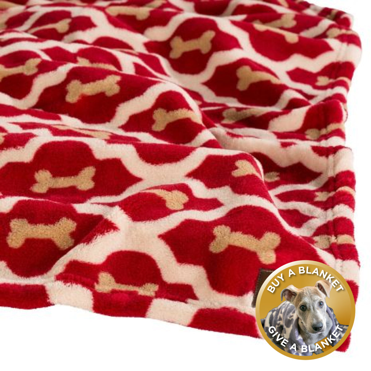 Red Bone Dog Blanket